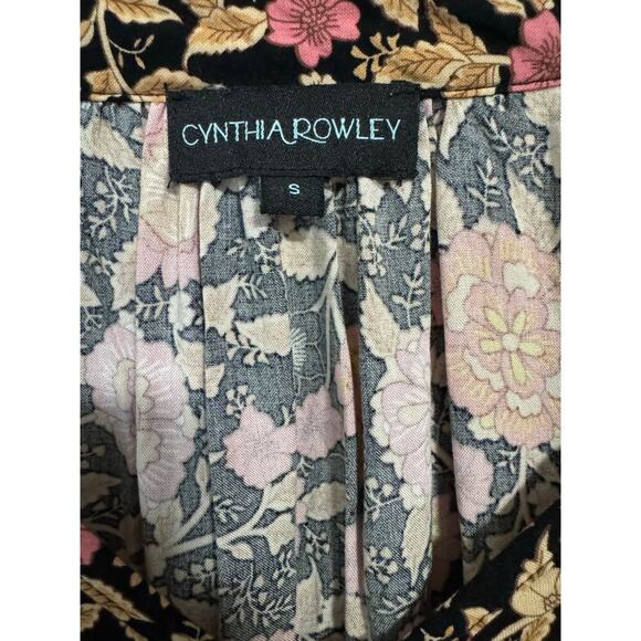 Cynthia Rowley Sm BOHO style blouse Floral design Cottagecore - Picture 4 of 9
